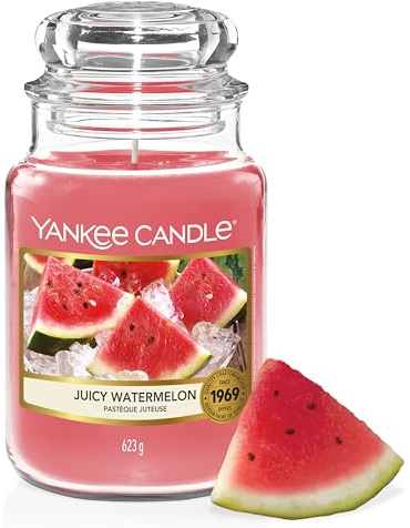 Yankee Candle Candela profumata | Candela in giara grande della Anguria Succosa | Candele a lunga combustione: fino a 150 ore | Regali perfetti per le donne