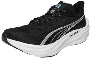 PUMA Mens Deviate Nitro 4 Road Running Shoes Black/White 9 UK