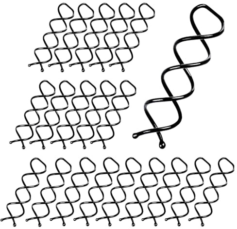20 espirales para el pelo, horquillas francesas en espiral para el cabello DIY, accesorios para el cabello, adecuados para diferentes estilos de cabello fino, grueso y largo (negro)