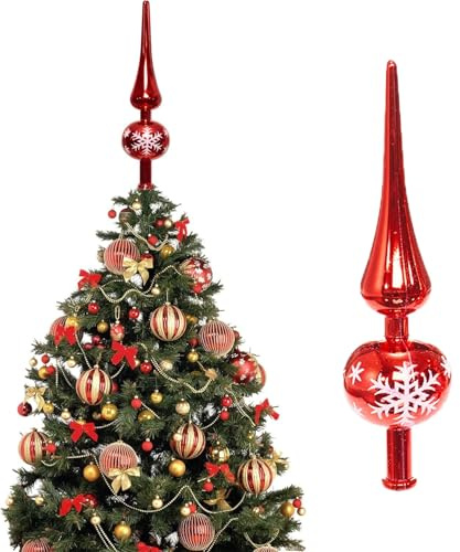 QXNDXQ Punta Albero di Natale 26CM, Cima Puntale per Albero di Natale, Plastica Leggera Christmas Trees Topper