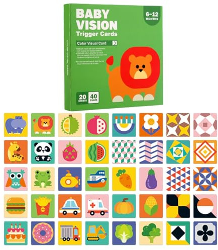 Tarjetas Flash De Alto Contraste para Niños, Tarjetas De Estimulación Visual para Bebe Blancos Negro, Juguete Educativo Temprano para Desarrollo De Inteligencia, 4 Etapas Diferentes