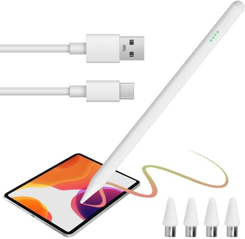 Penna per Tablet Universale per Tablet Compatibile con Oppo/Huawei Penne Touchscreen con 4 Punte di Ricambio Rifiuto Palmo, Sensibilità all'inclinazione
