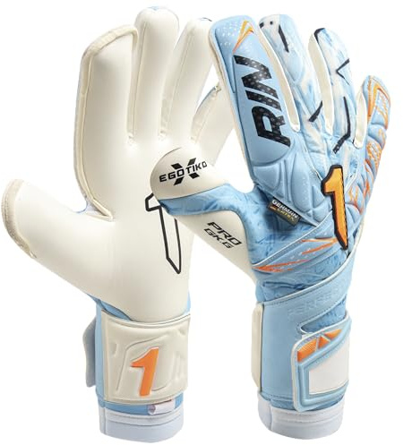 Rinat Guante de Portero Egotiko X Pro, Azul/Naranja, Unisex Adulto