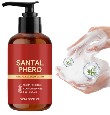 Doccia Schiuma Uomo, 100ml Lozione Idratante ai Feromoni per Corpo, Detergente Maschile per Doccia, per Fiducia e Attrazione Pelle Lisa Igiene Quotidiana Viaggio Lui