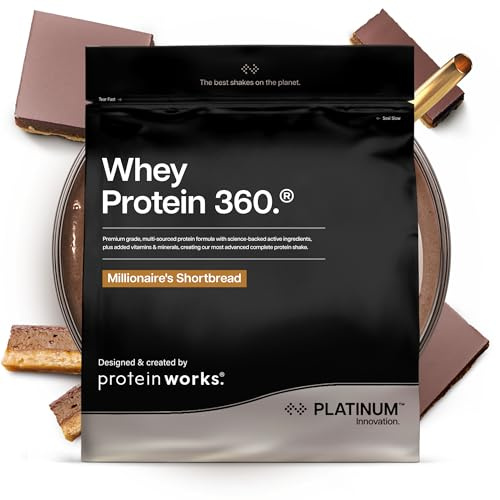 Protein Works | Whey Protein 360 - PLATINUM Innovation, Proteine Isolate in Polvere. Whey Isolate, Omega 3, Enzimi Digestivi, Senza Zuccheri Aggiunti, Ciocco e Caramello, 17 Porzioni, 600g