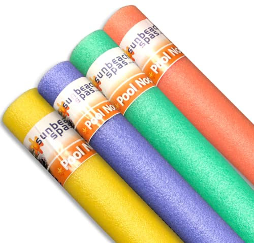 Sunbeach Spas Pool Noodle 4 Pack - Swimming Floats Yellow, Orange, Green, Purple
