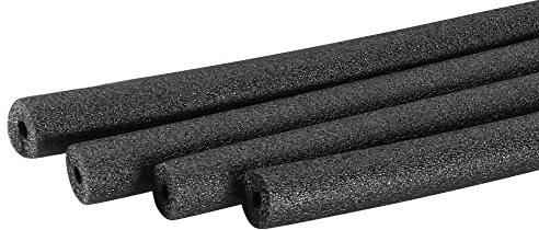sourcing map Foam Tube Sponge Protective Sleeve Black Seal Sleeve Polyethylene Pipe 5mm(0.2 Inch) ID for Pipe Insulation, Pack of 4