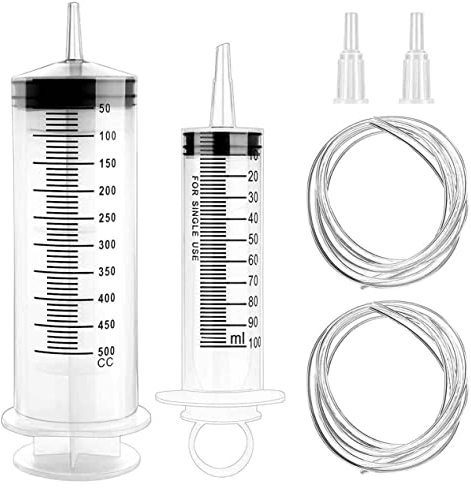 Seringue 500ml+100ml Seringue Plastique Seringue liquide réutilisable Seringue avec 1m Tube pour laboratoire animaux industrie jardin
