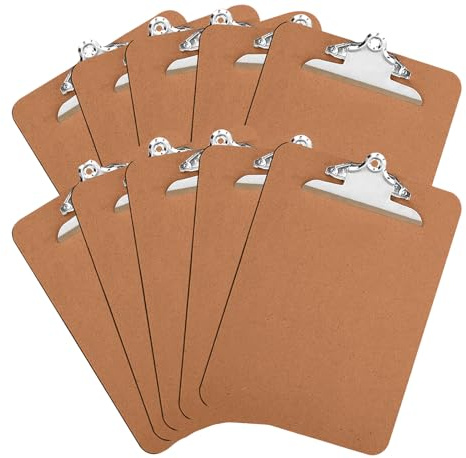 HERKKA 10 Pack Hardboard Office Clipboards - A4 Letter Size, ECO Friendly