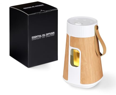 Difusor de Aceite Esencial sin Agua, difusor de Aceite de aromaterapia MIFxin para Dormitorio, Modo Temporizador de 1/2/3 Horas y 3 Modos de luz LED, difusores portátiles para Oficina (Madera)