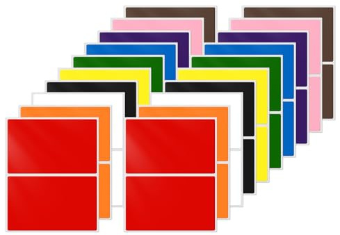 FINDAT 40 etichette adesive multicolore 10 colori 75 × 50 mm in vinile impermeabile resistente rettangolare per bottiglie ufficio cucina raccoglitori