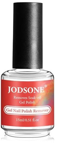 JODSONE Quitaesmalte Gel 15ml, pulir la superficie de la uña y aplicar el quitaesmalte, Elimina el Esmalte Gel en 3-5 Minutos Sin Remojo ni Envoltura, Rápido y Fácil