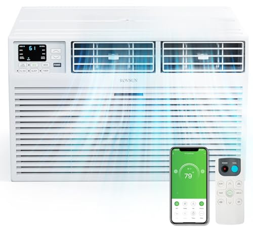 ROVSUN Smart 12000 BTU Through the Wall Air Conditioner with Remote & App Control, Energy Saving Wall AC Unit with Timer for Bedroom, Living Room, Apartment, Dorm up to 550 Square Feet, 115V/60Hz