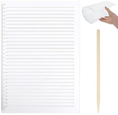 1 PCS Plastic A4 Straight Line Stencil Template, 11.7× 8.1 Clear Spacing Line Writing Calligraphy Stencils Measuring Ruler Template Envelope Journal Supplies for Scrapbooking Lettering Drawing (2)