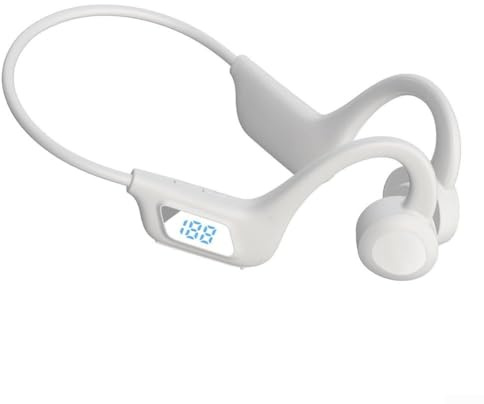 ZAMETTER Cuffie a conduzione ossea con design a orecchio aperto per la sicurezza durante le attività (bianco)