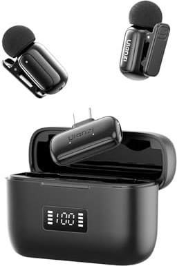 ULANZI A200 Mini Mic Wireless Lavalier Lapel Microphone for iPhone 17/16/15 Type-C, 48kHz/24-bit, Plug & Play, Smart Noise Cancelling, Digital Display, 30H Battery for Video Recording
