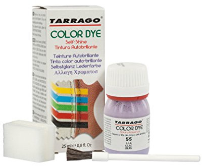 Tarrago Self Shine Color Dye 25 ml, selbstglättende Tinktur für Schuhe und Accessoires, deckt Kratzer und Abnutzungen von Schuhen ab, Lila (55)