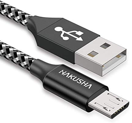 HAKUSHA Câble Micro USB, [3M] 3A Charge Rapide Câble Android Durable Câble de Chargeur de Téléphone Mobile en Nylon pour Samsung S7/S6/S5/J5/J7, Huawei, Nokia, Nexus, Sony, Tablette, PS4, Kindle…