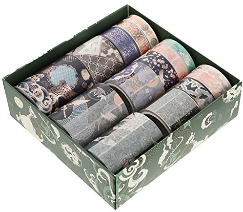 EXCEART Vintage Washi Tape Set Retro Decorative Stickers for Scrapbooking Diy Crafts Journals Wrapping 8 Rolls Portable Creative Paper Tape