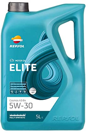 REPSOL aceite lubricante sintético de larga duración (Long Life) para coche ELITE COSMOS A3/B4 5W-30 5L