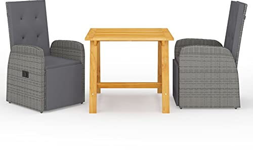 Susany Trädgårdsset 3-del. Sittgrupp, sittgrupp, trädgårdsset, trädgårdsset, bord, stolar, trädgårdsstol, matbord, trädgårdsfåtölj, grå