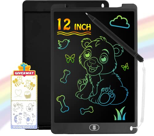 Carviki Lavagna Magnetica per Bambini da 12 Pollici, Lavagnetta Cancellabile, Tavoletta Grafica, Lavagna Digitale,Giochi Bambini 3 4 5 6 Anni,Regali di Compleanno e Natale per Ragazzi e Ragazze Nero