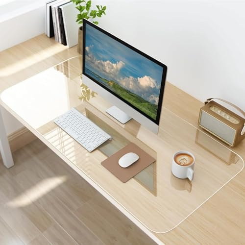 Phoraego Skrivbordsunderlägg, transparent PVC-skrivbordsmatta, runda kanter vattentät halkfri bordsmatta, skyddsmatta för hemmakontor och skrivbord (60 x 30 cm)