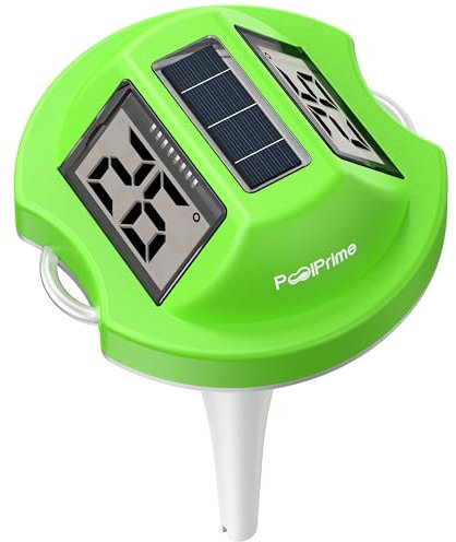 PoolPrime Termómetro Piscina de Doble Pantalla, Lectura Fácil, Termometro Piscina Flotante con Pantalla Digital, Resistente al Agua IPX7 para Bañeras de Hidromasaje, Bañeras Frías y Piscinas