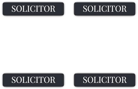 Laminerade klistermärken: 100 mm, 4 stycken – solicitor advokatkontor dörrskylt klistermärke