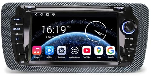 Android 14 Qualcomm 4GB 64GB Radio Coche CarPlay & Android Auto para Seat Ibiza 6J 2009-2013 Bluetooth 5.1 Pantalla Táctil Navegador GPS SWC WiFi Canbus Dab+DVR
