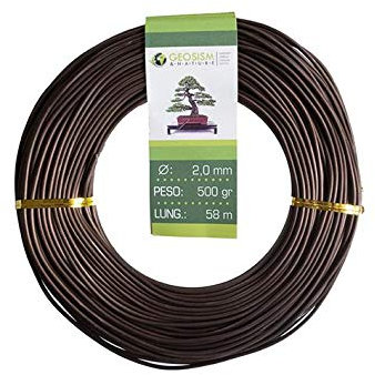 Geosism & Nature Filo di Alluminio ramato (Alluminio-ramato) Geotools 2,0 mm per Bonsai, 500 gr, 58 m