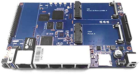 Banana Pi BPI R64 Smart-WLAN-Router - WLAN-Router, Dualband, 5-Gigabit-Anschluss mit 1 GB DDR3 Basierend auf MediaTek MTK MT7622 Soc OpenWRT für NAS-VPN-Server, Bundle mit WLAN-4x4-Dualband-Modul