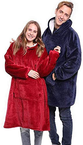 cotton yangda Sudadera con Capucha Super Dalian, Chaqueta con Capucha de Doble Cara súper cómoda y Gruesa con Bolsillos Grandes, Adecuada para Hombres y Mujeres Adultos (Azul)