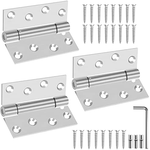 Cerniera per Ante in Legno Grandi - 3 Pezzi Cerniera Acciaio Inox con Molla e Viti - Kit con Scatola Porta Oggetti per Mobili e Porte in Legno Pesanti