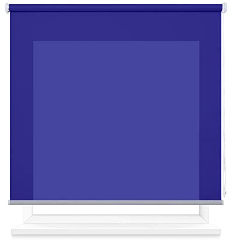 Estor Enrollable Translúcido 150 x180cm (Ancho x Largo), Estor Semiopaco, Medida de la Tela 147 x175cm (Azul)