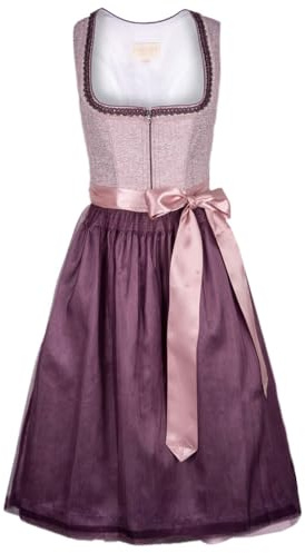 Krüger Dirndl Abriana Flieder | 70cm Länge Mididirndl edel | Damen Collection Gr 36
