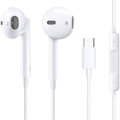 Auriculares USB C para iPhone 15 Pro Max 15 Plus Pad Pro Auriculares in-ear con cable tipo C, micrófono, control de volumen para Samsung S23 S22 S21 S20 A53 A54 A34 Google Pixel 8 7 6A 5 4 OnePlus 10