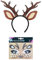 XDGBGFN Geweih Haarreif Hörner Rehohren und Aufkleber für Hirschgesicht Karneval Kostüm Damen Reh für Karneval Fasching Weihnachten Cosplay Party Kostüm (Stil 1)