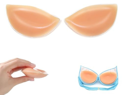1 Pair of Chicken Fillet Bra Inserts, Bra Inserts, Silicone Breasts Insert, Bra Pads Breast Enhancers, Push up Bra Fillers, Bra Fillers Fit Most Cup Sizes for Bikini Swimsuit Daily, Silicone Bra