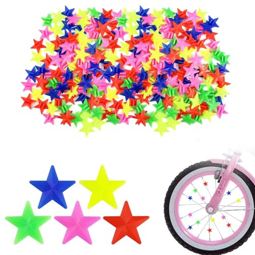 WOLMIK Bicycle Spoke Beads - 144 PCS Bike Spoke Beads, Multicoloured Bicycle Spokey Dokeys, Plastic Clip Wheel Spokes Decorations, Bike Accessories for Bikes Spokes