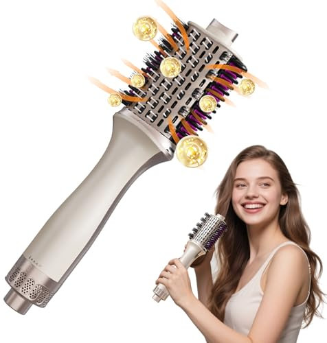 HyAdierTech Brosse Soufflante 3 en 1 Brosse Chauffante à Air Chaud pour Sécher, Apporter du Volume, Lisser et Mettre en Forme