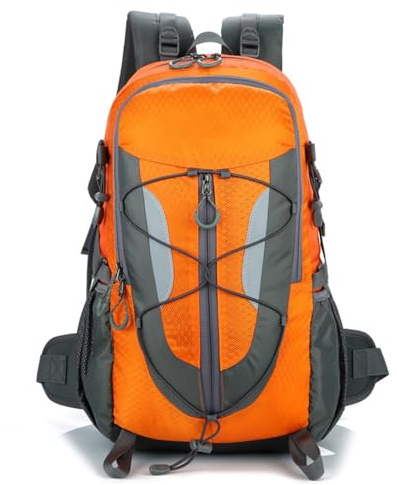 PORRASSO 30L Zaino da Trekking Impermeabile Zaino Zaini Hiking Backpack per Donna Uomo Campeggio Arrampicata Viaggio Sport Arancione