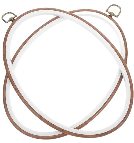 TOKIDNY Telaio per Ricamo Ovale 2 Pezzi in Pp e Pvc, Leggero e Versatile per Punto Croce e Ricamo Floreale, Decorazione della Casa Fai da Te