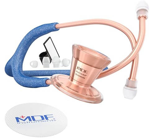 MDF Instruments ProCardial Kardiologie-Stethoskop, Leichte Titan, Blau | Glizter MDF797TGL10RG