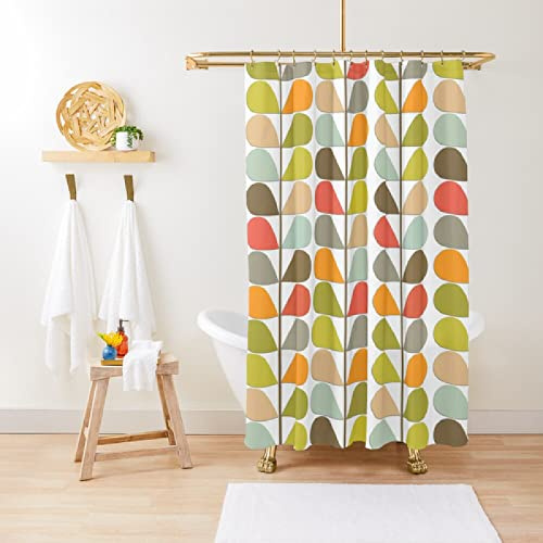 Tenda da doccia retrò anni '60 Midcentury con motivo moderno anni '50 anni '60 metà secolo fresco funky art astratto cortina motivi decorazione bagno, 180 x 180 cm