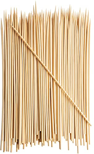 iPEAK Spiedini di bambù 30,5 cm bastoncini di legno durevoli spiedo naturale per barbecue, cioccolato, fontana, antipasto, kebab, torta Topper frutta (confezione da 300)