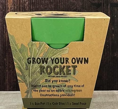 Grow Your Own Rocket Plant Herb Seed Kit - Microgreen Eco Growing Planting Pack - Christmas Gardening Gardener Gift - Stocking Filler - Family Kids Children Forest School Activity