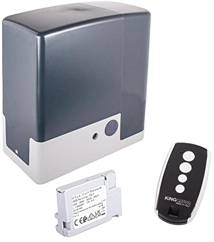 KINGgates Schiebetorantrieb Dynamos für Schiebetore bis 1500kg Torantrieb | Einfache Installation | Premium Torantrieb mit Inverter (Inkl. Empfänger und Handsender)