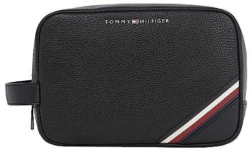 Tommy Hilfiger Herren Kulturbeutel Central Kunstleder, Schwarz (Black), Onesize