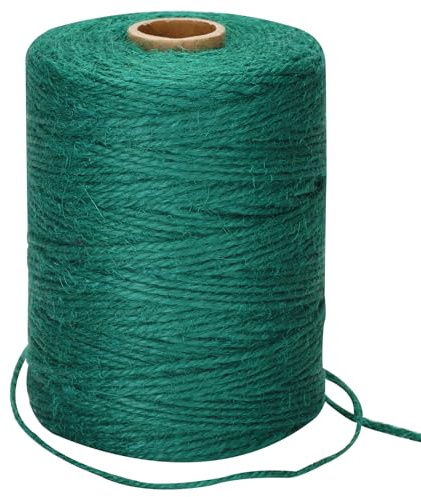 Anwyll 656Feet Green Twine String - 2MM Thick Natural Jute Twine String Heavy Duty Garden Twines Strings Hemp Rope for Climbing Plants Gardening Tomatoes Crafts Gift Wrapping Christmas Decorations